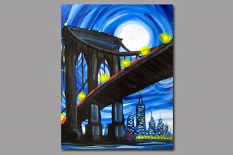 Paint Nite: Blue Moon over Brooklyn Bridge
